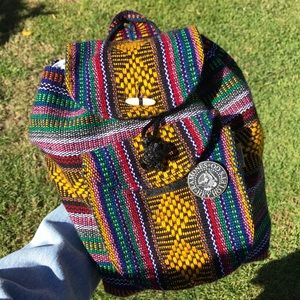 Mini ethnic Woven Backpack
